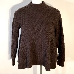 Beams Asymmetric Cable Knit Sweater